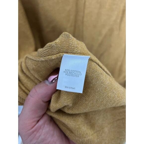 J. Jill Mustard Yellow Tunic Top Size XL 3/4 Sleeve Relaxed Fit Pockets Women’s - Picture 3 of 5